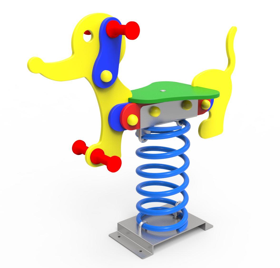 Balanço mola individual CACHORRO SALSICHA uso público comercial