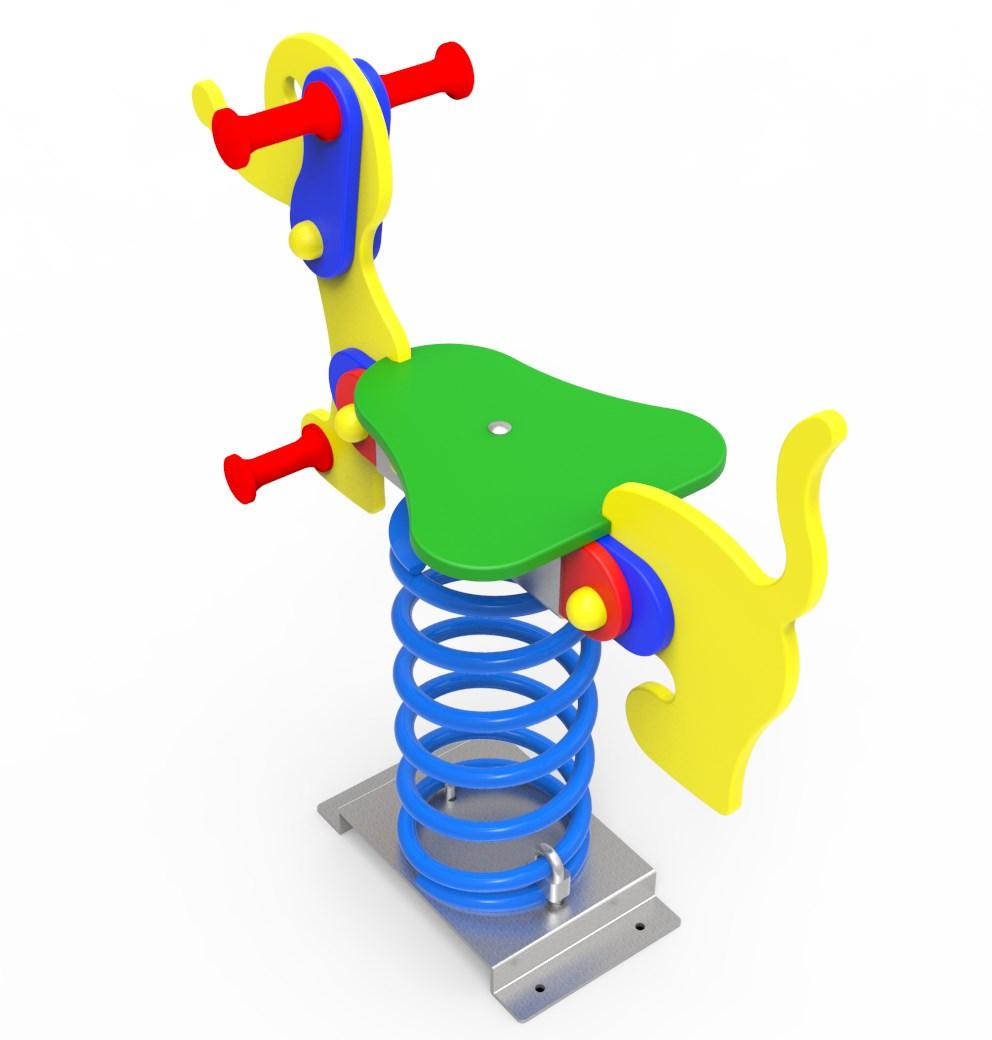 Balanço mola individual CACHORRO SALSICHA uso público comercial vista 2