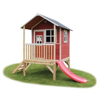 Casita de madeira Loft Red elevada