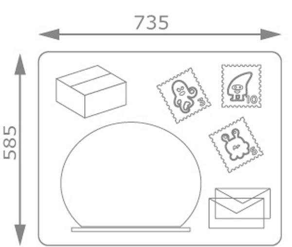 Panel de juego Masgames CORREOS uso público medidas