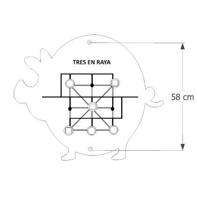 paneles de juego atornillados a la pared