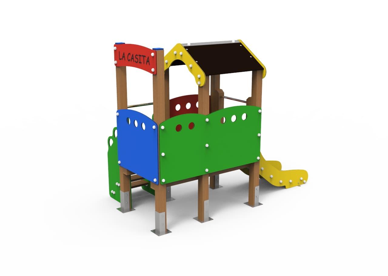 Parque infantil casita elevada Basilea para guarderías