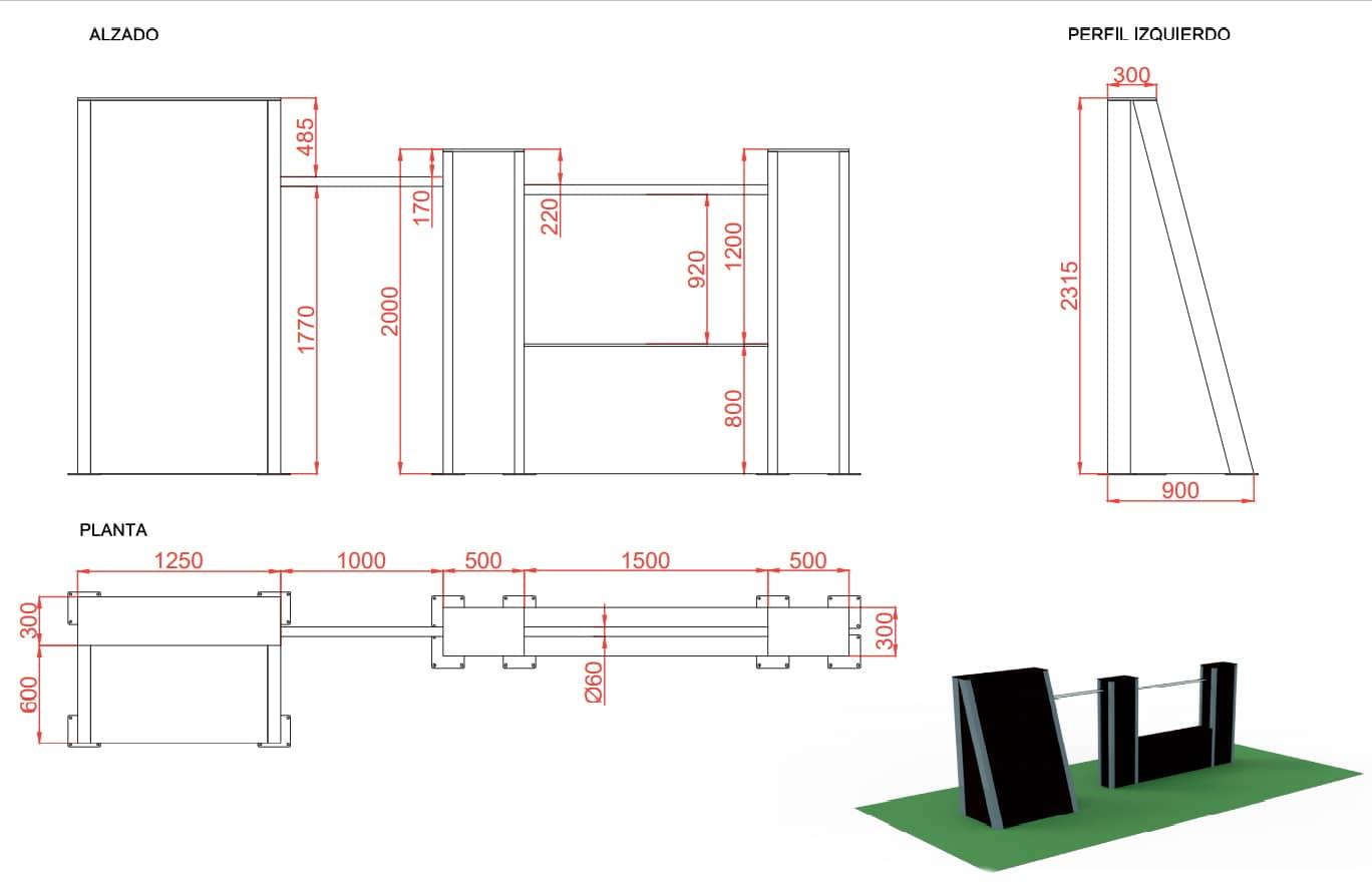 Conjunto modular parkour Paris