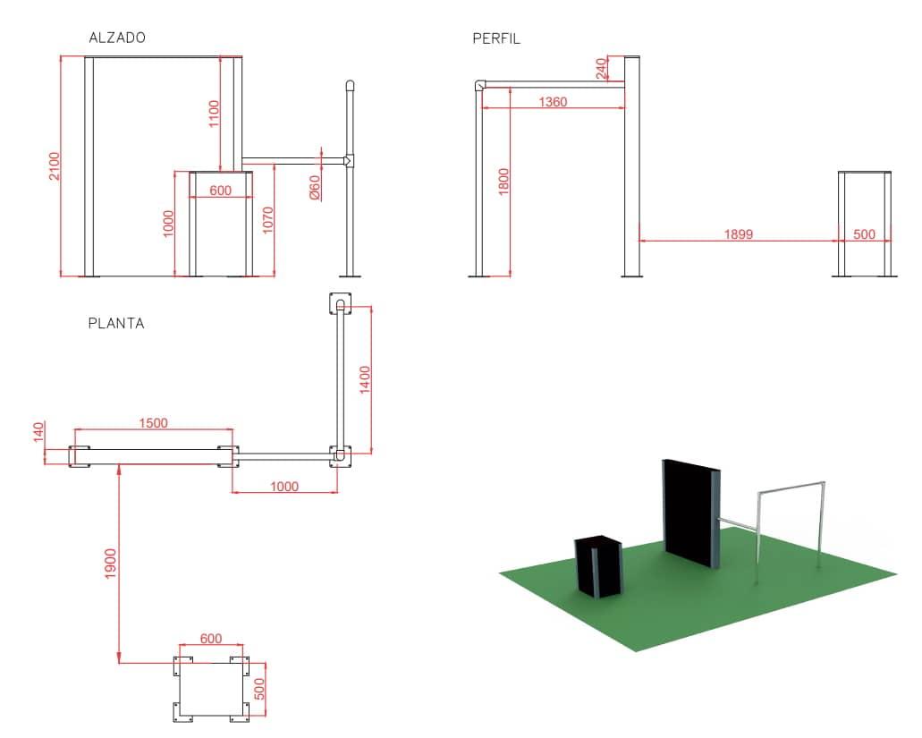 Conjunto modular parkour de Rennes