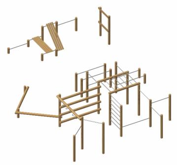 Aparelho Crossfit de madeira de robinia Alaska