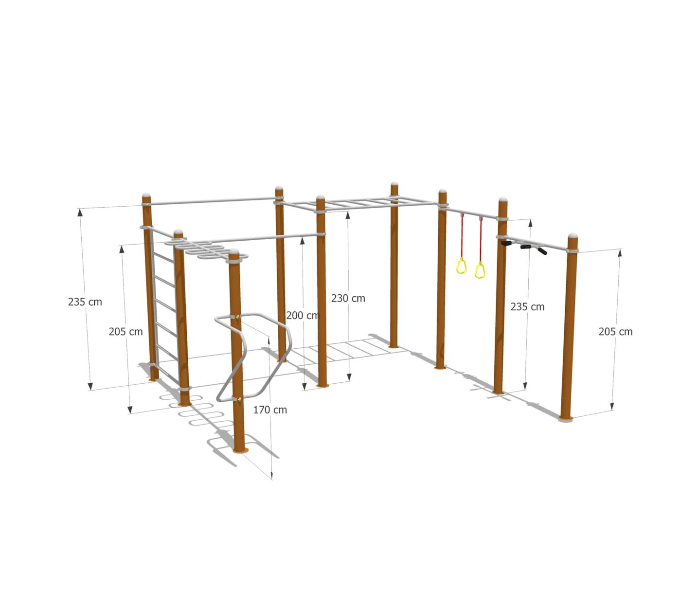 Parque calistenia Street Workout NT146G medidas