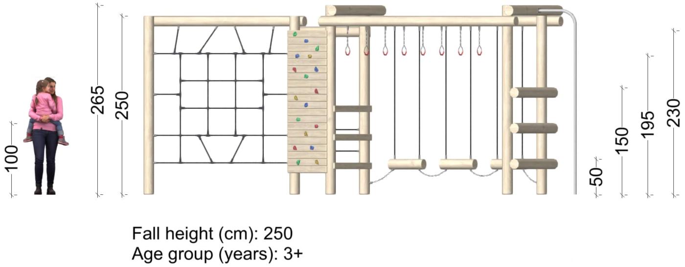Parc infantil de fusta de robinia BERET per a nens de 1 a 6 anys 4