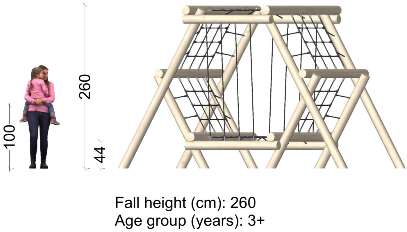Circuit d'habilitat per a joves i adults de fusta de robinia per a exterior model ELBRUS
