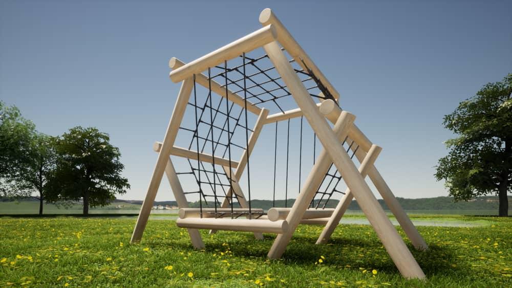 Circuito de aptidão para jovens e velhos feito de madeira de robinia, modelo ELBRUS.