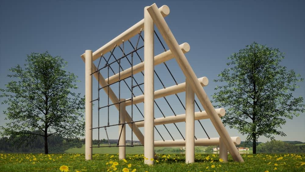 Parc d'habilitat per a adults fabricat en fusta de robinia. Homologat per a ús públic i d'exterior. Model Khan Tengri