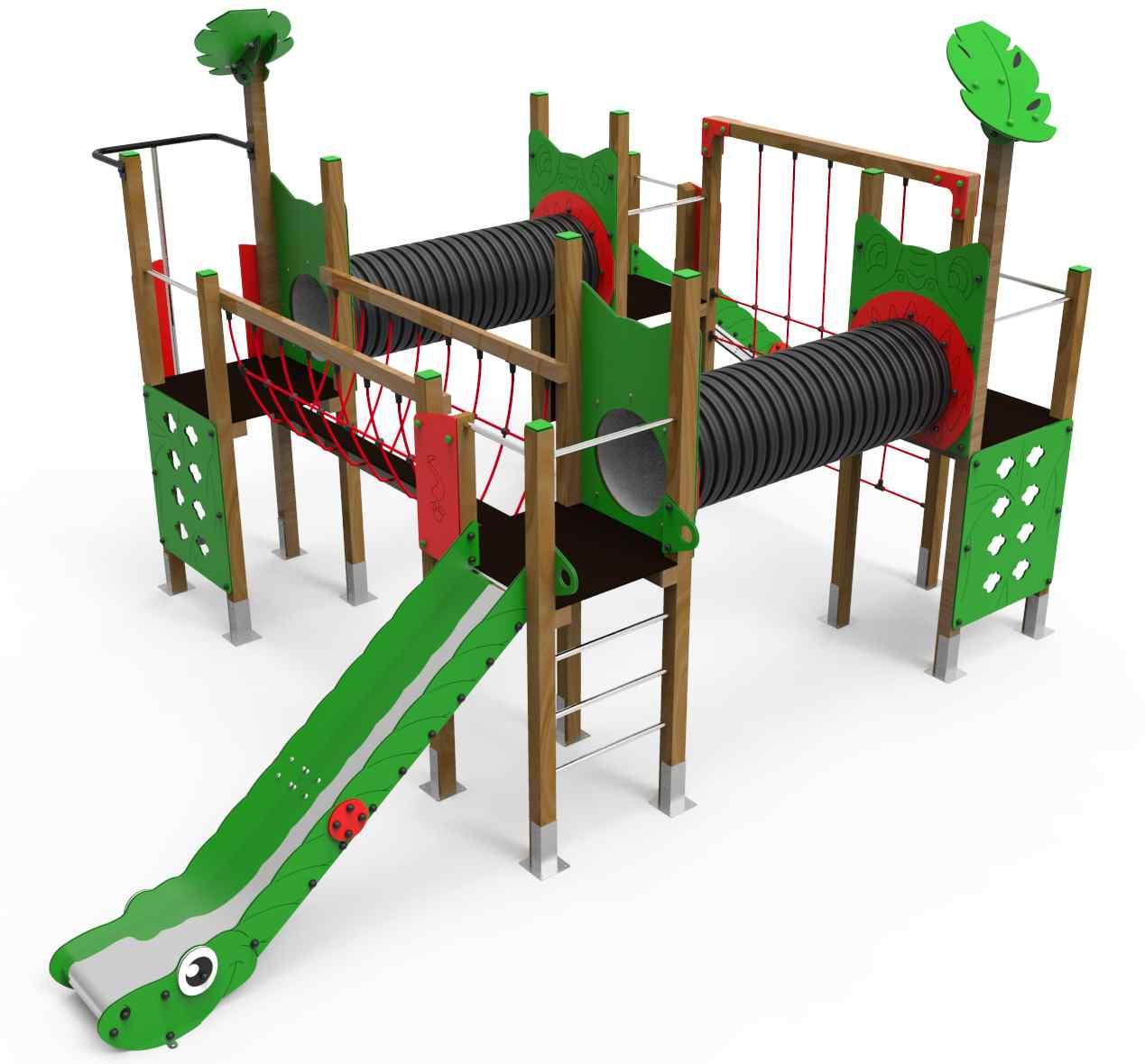 Modelo de jogo de tabuleiro com crianças e parque infantil