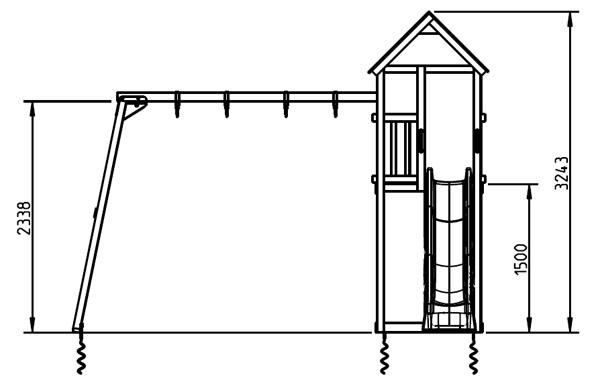 Parque infantil Torre Kiosk XL con columpios