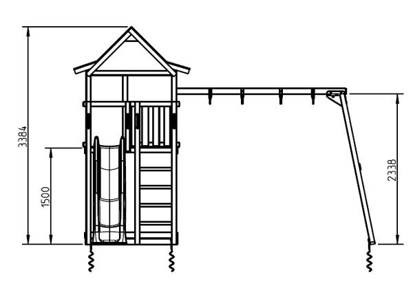 Parque infantil Pagoda XL con columpio doble 