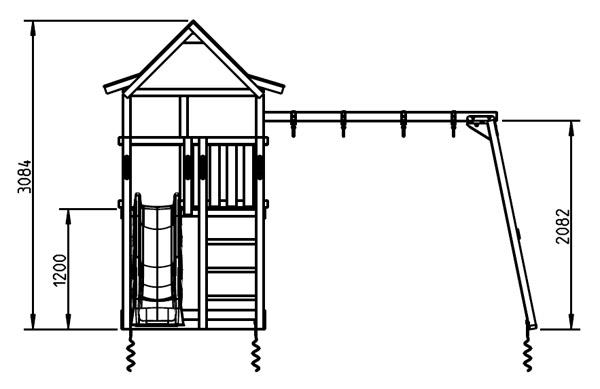 Parque infantil Pagoda con columpio doble 