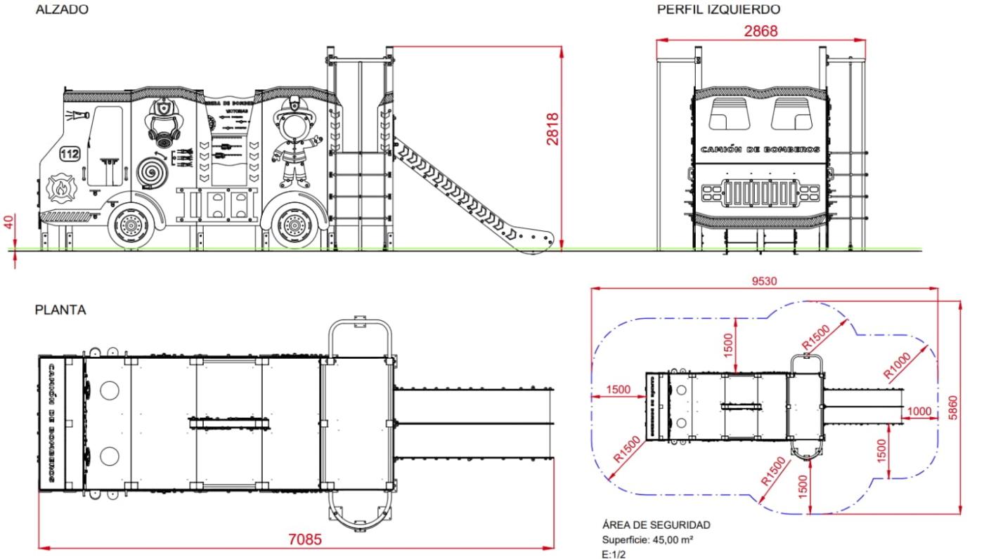 Parque infantil Camión de bomberos