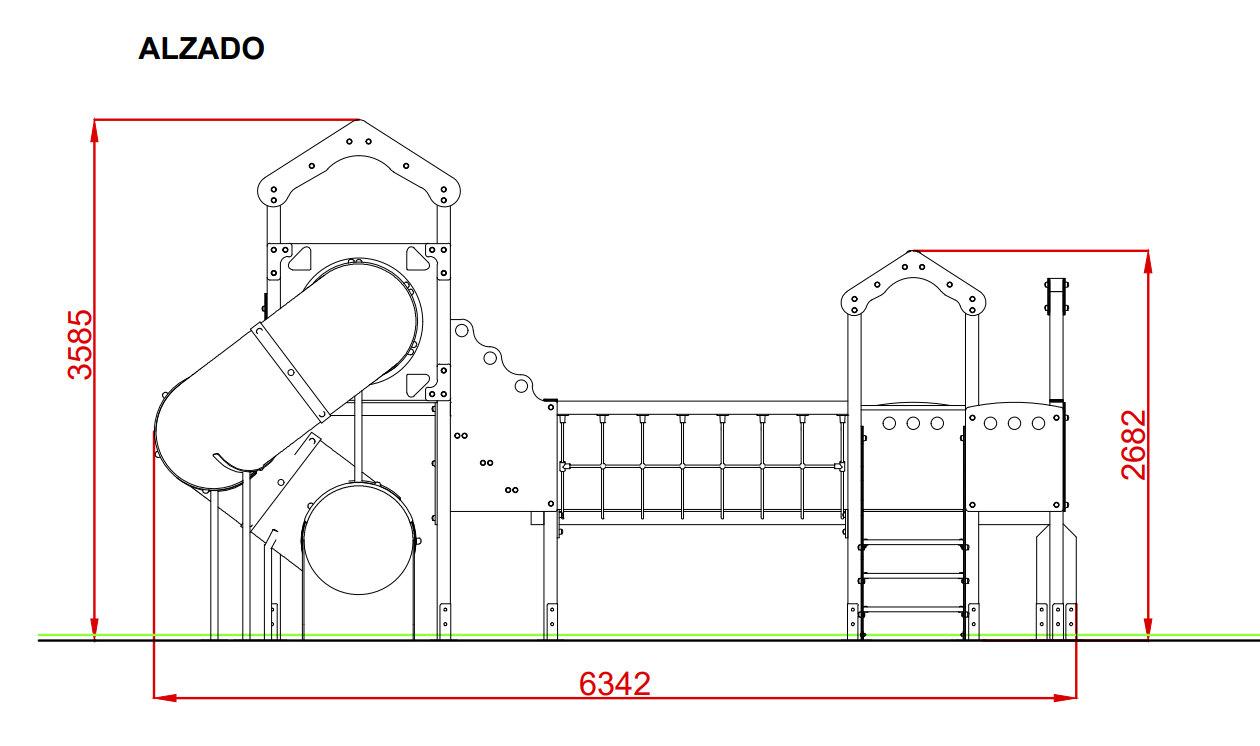 Parc Infantil DUBLIN ús públic amb tobogan tubular