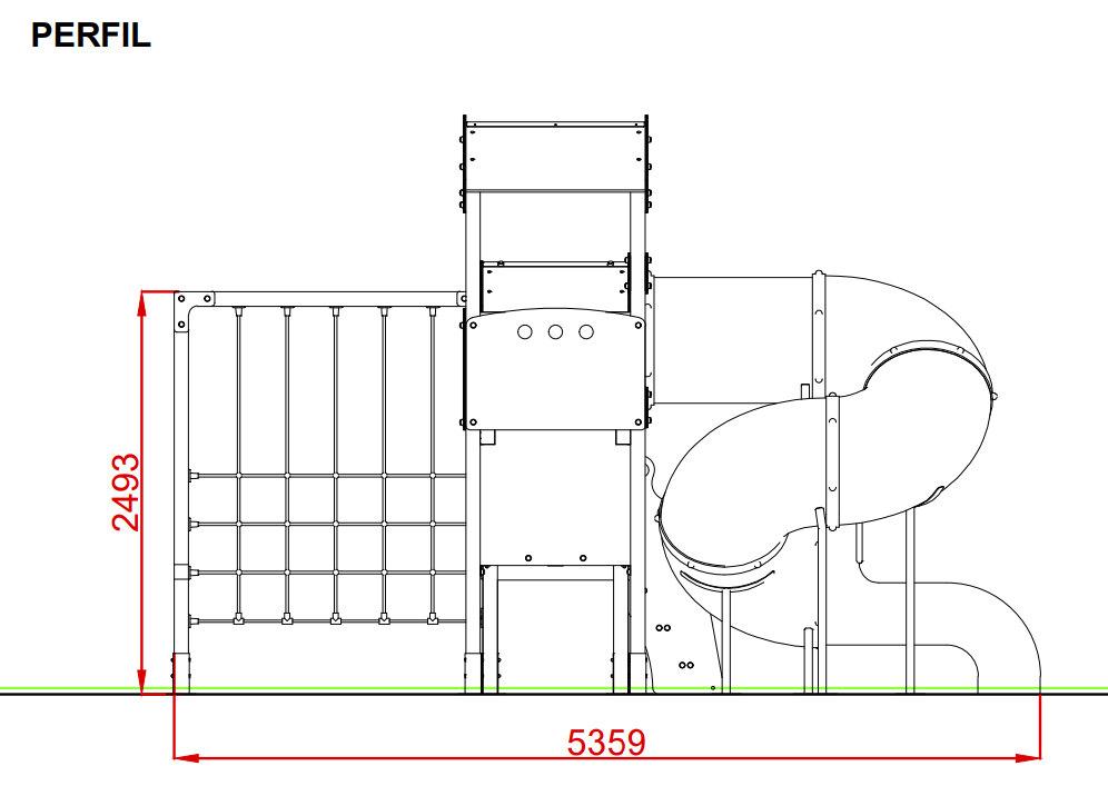 Parc Infantil DUBLIN ús públic amb tobogan tubular
