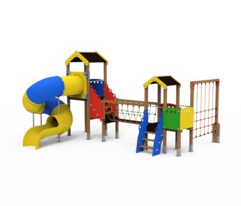 Parque Infantil DUBLIN uso público con tobogán de tubo grande