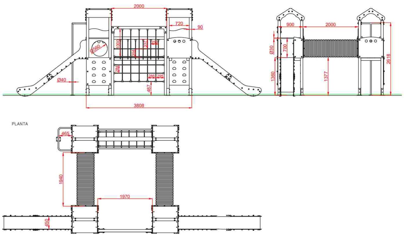 Parc infantil EDIMBURG ús públic comercial mides 2