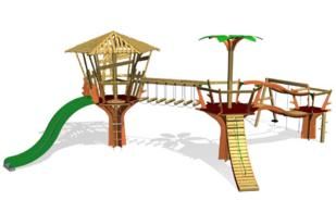 Parque infantil forest 3 con casita con tobogan