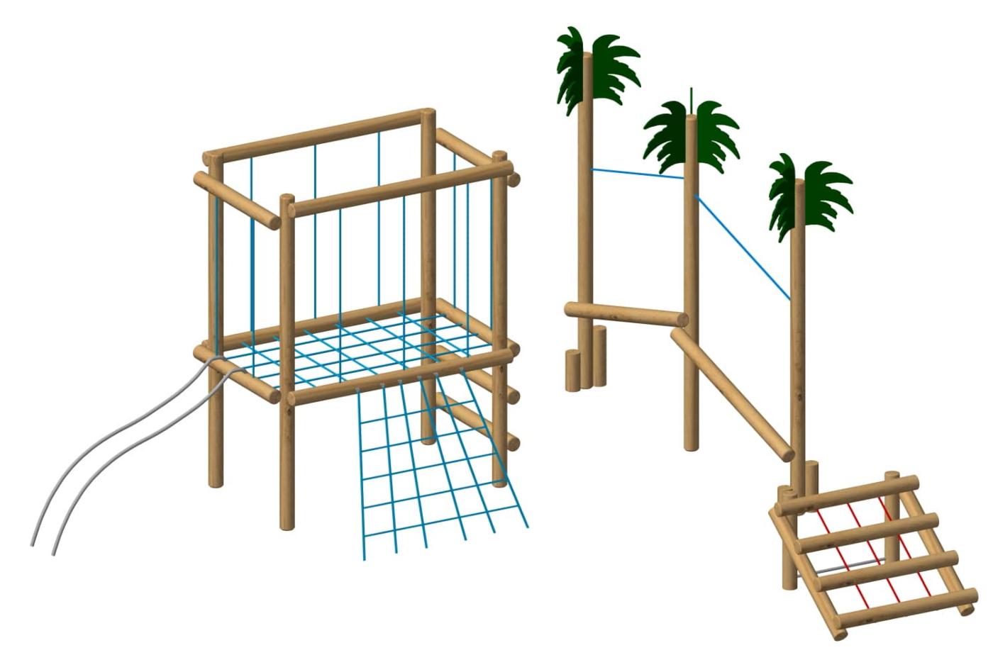 Parc infantil de fusta de robinia homologat per a ús públic model PALMIRA