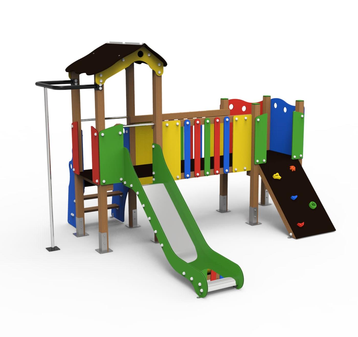 Parque infantil NARVIK aprovado para utilização pública e dos 3 aos 9 anos de idade.