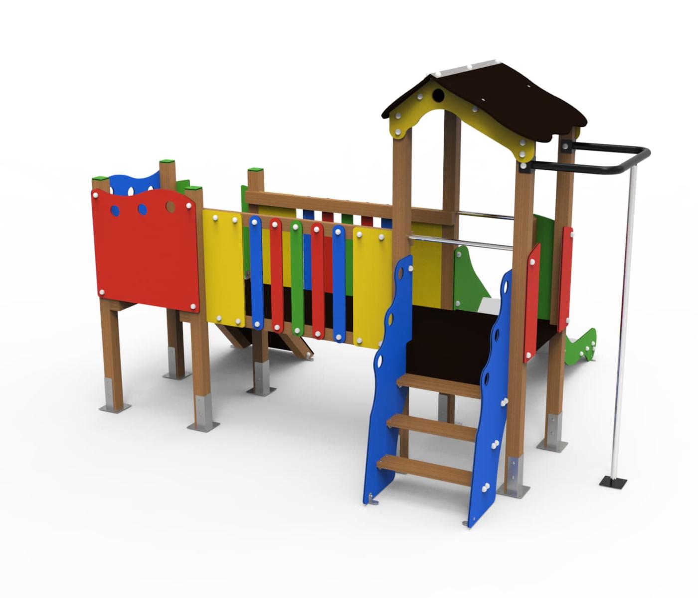 Parque infantil NARVIK aprovado para utilização pública e dos 3 aos 9 anos de idade.