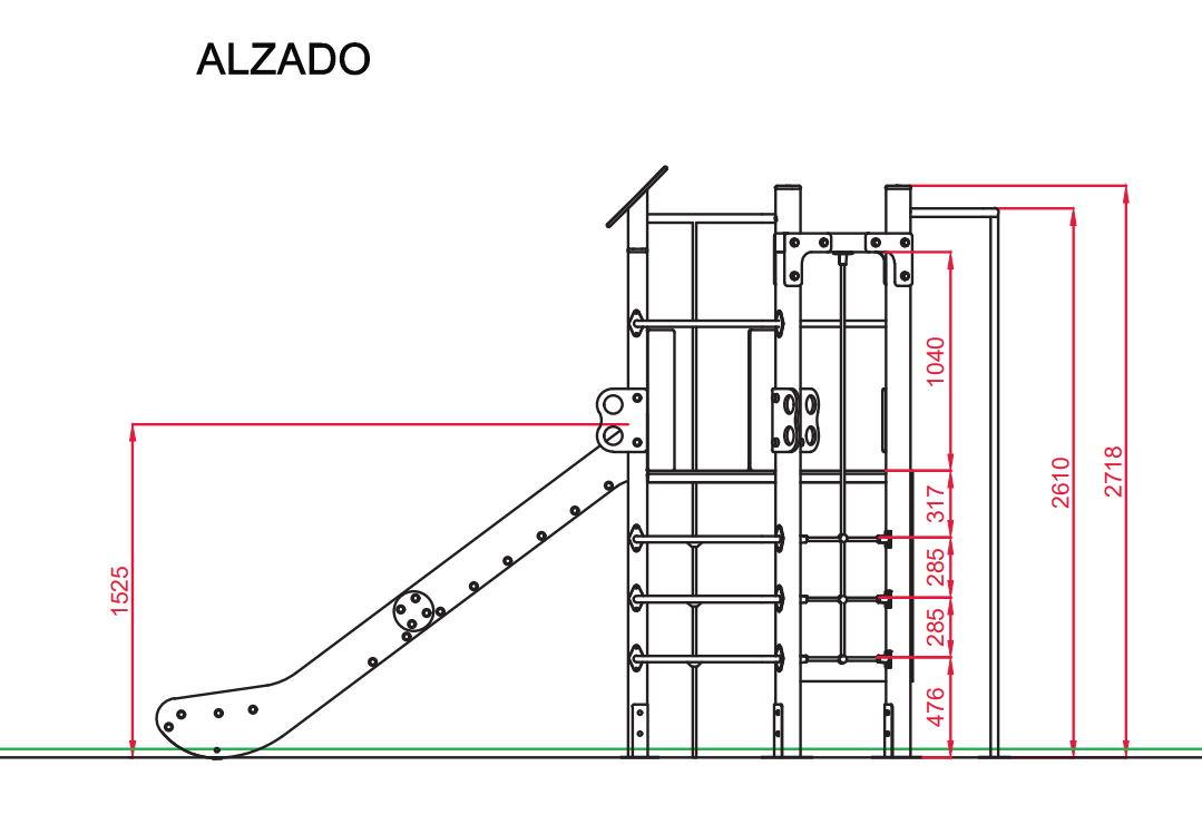 Parque Infantil Torre Hexagonal con tobogán y elementos para trepar