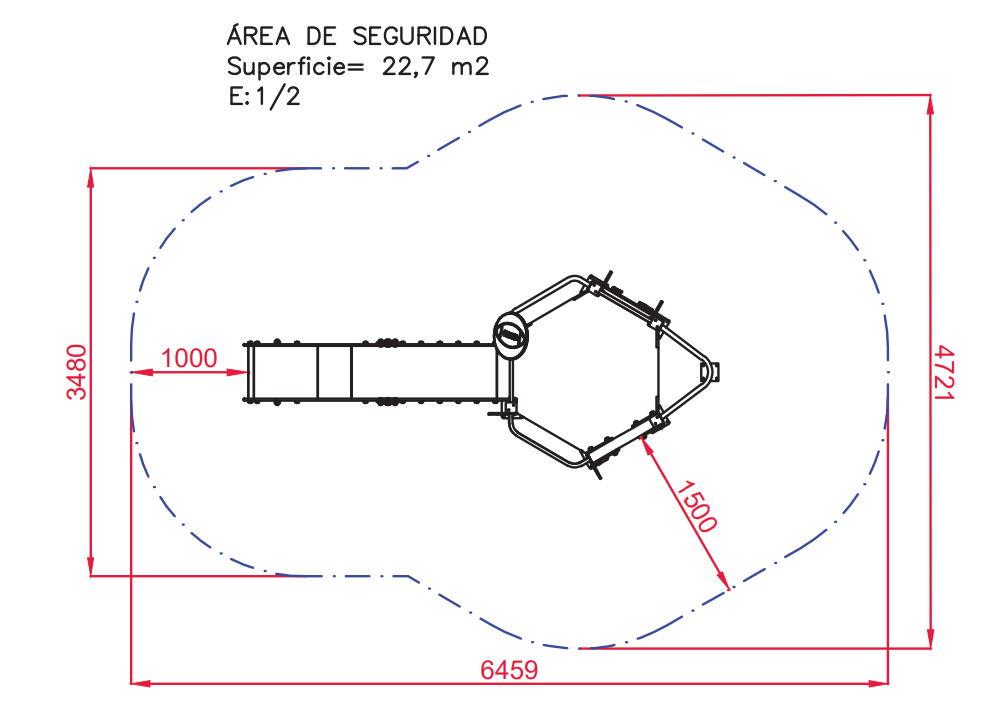 Parc infantil Torre Hexagonal amb tobogan i elements per grimpar