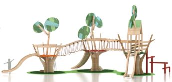 Parque infantil JACARANDA de madeira homologado para uso publico