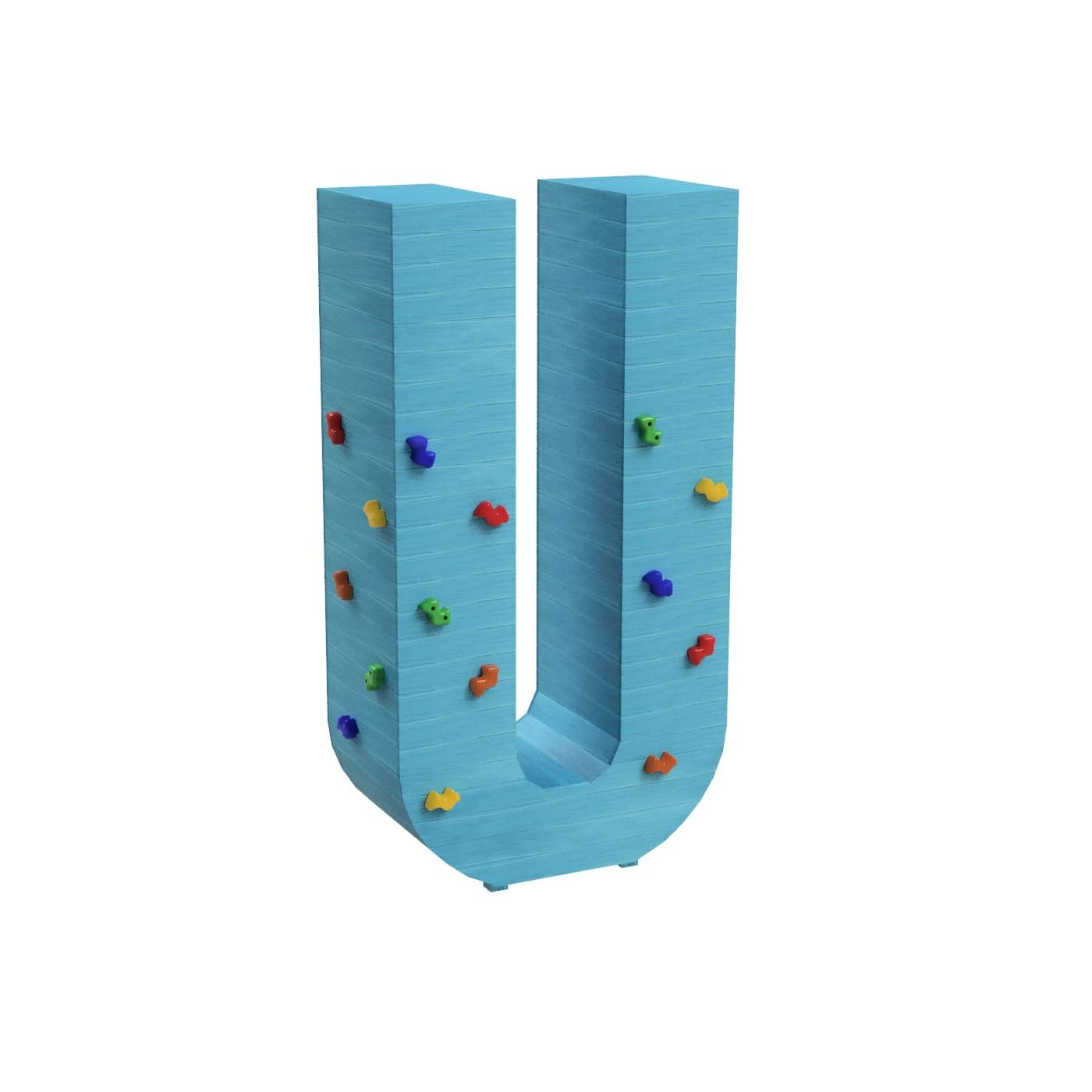 Parque infantil letra gigante de madera pintada con piedras escalada MASGAMES ALPHAPLAY