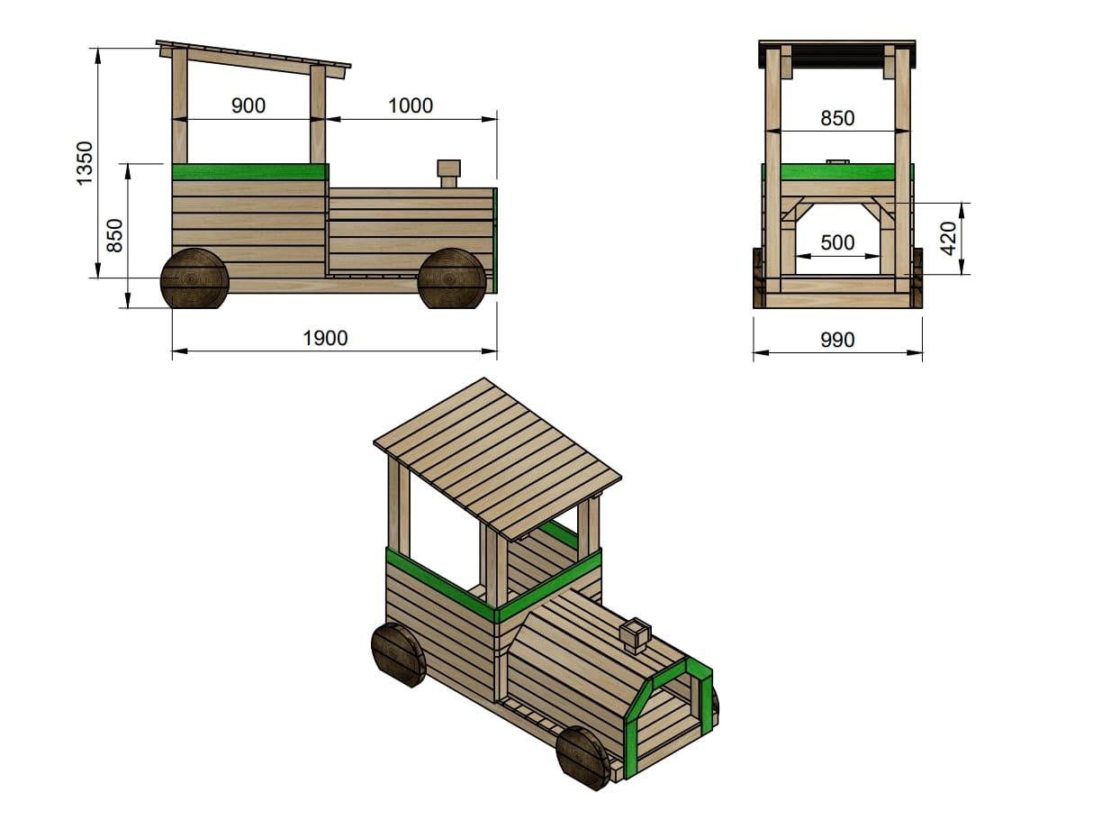 Parque infantil MASGAMES TREN PINXO de madera homologado