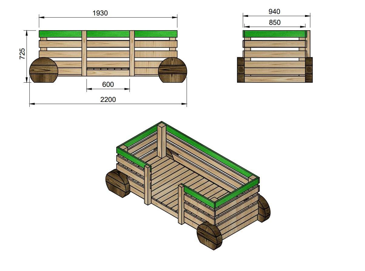 Parque infantil MASGAMES TREN PINXO de madera homologado