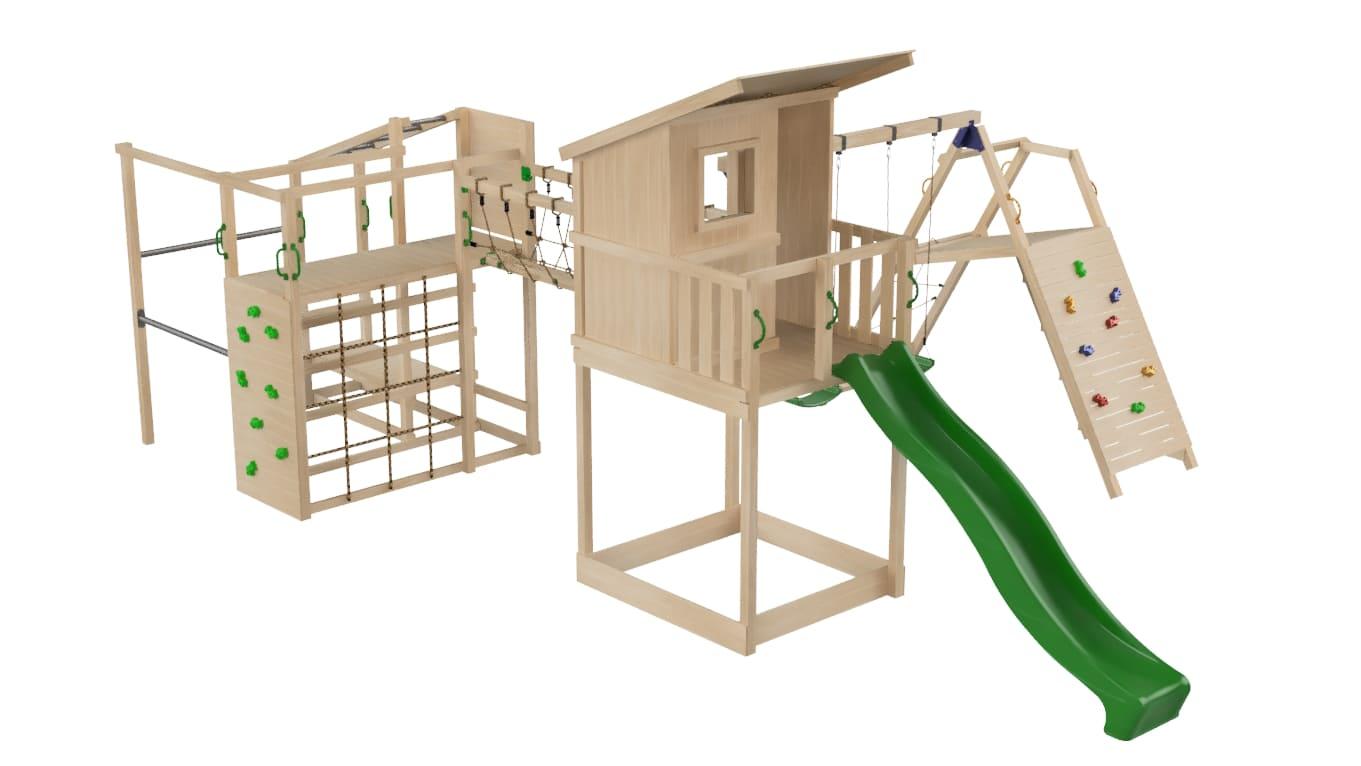 Parc infantil MASGAMES BAIKAL combinació parcs Beach Hut amb Challenger + Crossfit