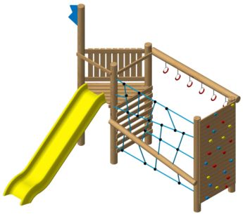 Parque infantil madera de robinia Elko para niños mayores con elementos de trepa
