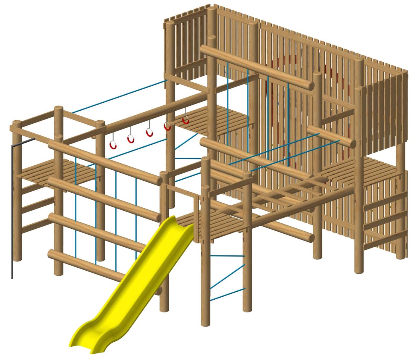 Parque infantil madera robinia Castillo Cátaro