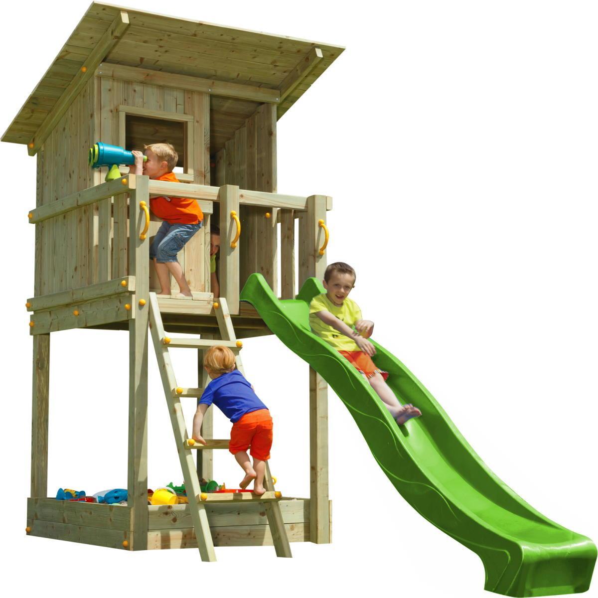 Parc infantil amb caseta elevada i tobogan Beach Hut XL