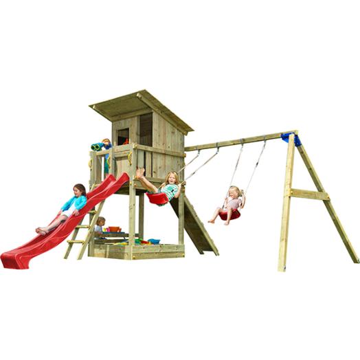 Parque infantil con tobogán y columpios Beach Hut XL