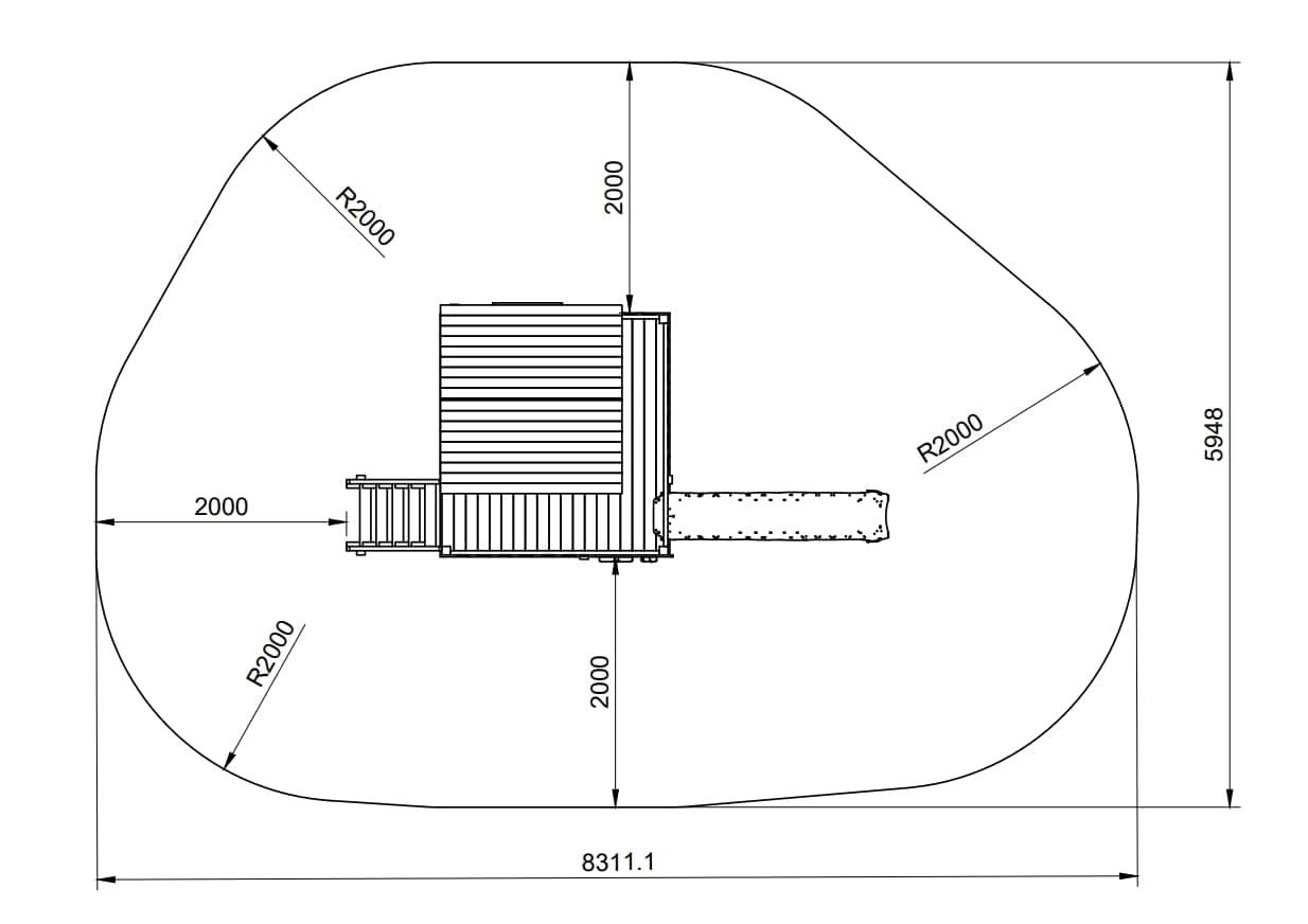 Parque infantil MASGAMES Lollipop L con casita elevada area seguridad