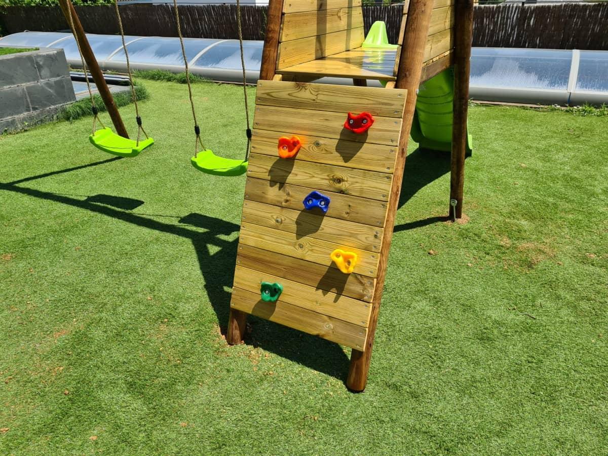 Parque juegos infantil de madera Mauna Loa con asiento para bebé, Todo lo  que quieres para jugar en la calle
