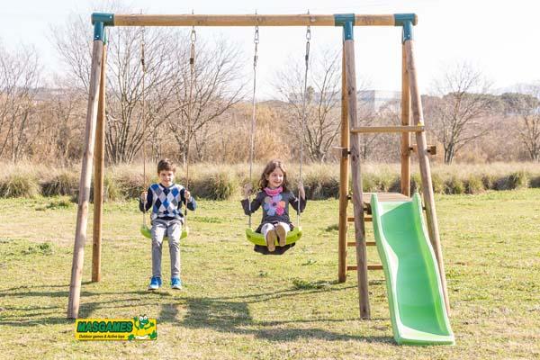 Parc infantil MASGAMES MILOS amb gronxador i tobogan