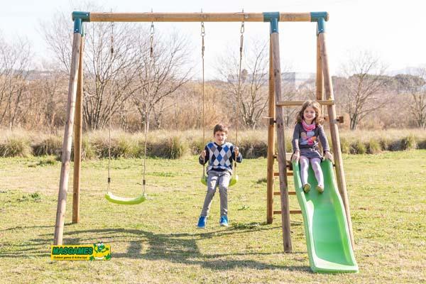 Parc infantil MASGAMES MILOS amb gronxador i tobogan