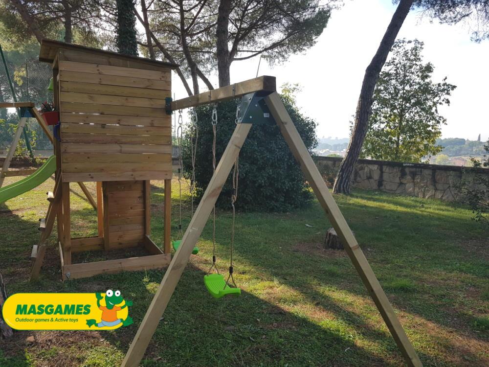 Parque infantil MASGAMES TAGA con pared de escalada y columpio