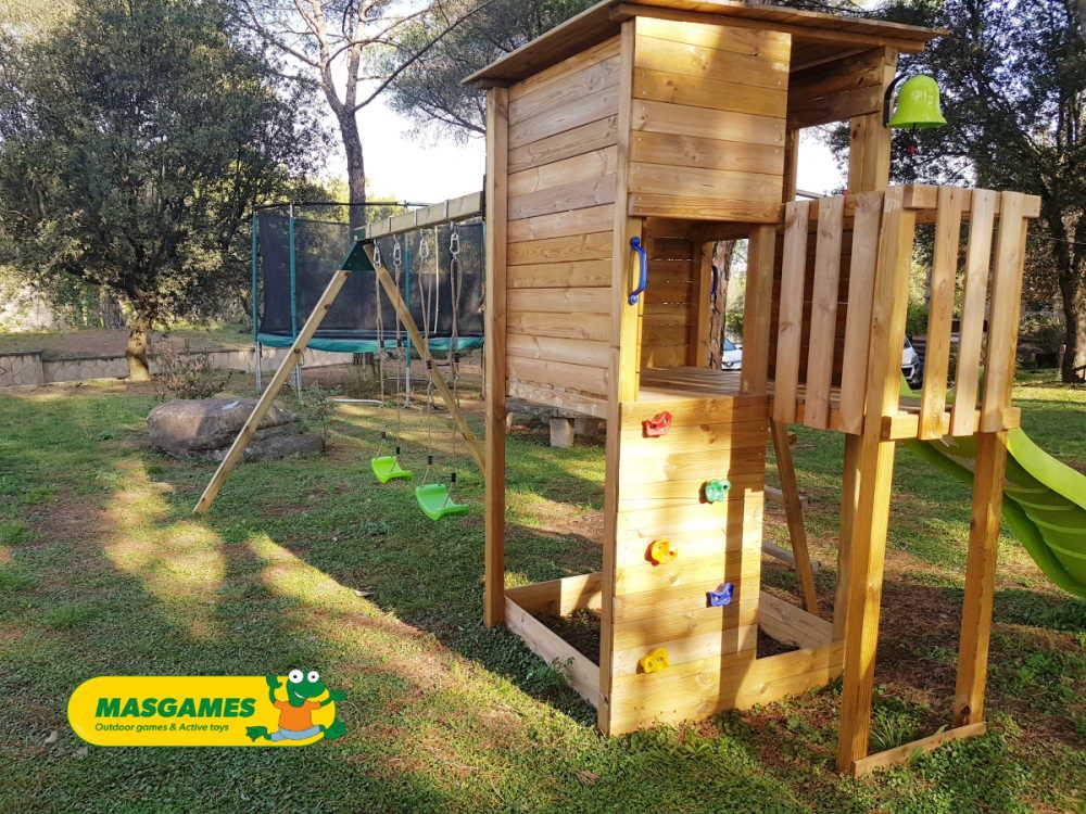 Parque infantil MASGAMES TAGA con pared de escalada y columpio