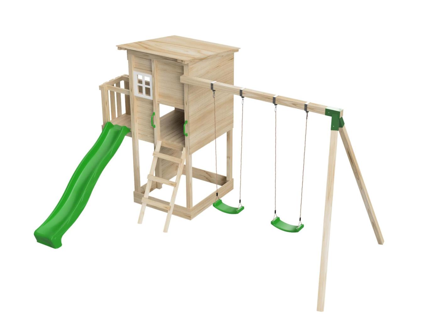 Parque infantil MASGAMES TAGA 2025 + Pared de escalada + Columpio