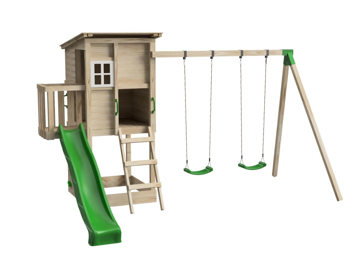 Parque infantil MASGAMES TAGA 2025 + Pared de escalada + Columpio