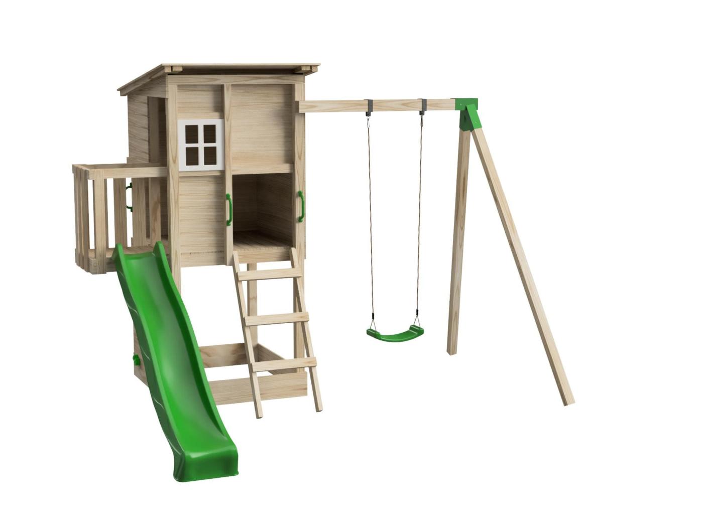 Parque infantil MASGAMES TAGA 2025 + Pared de escalada + Columpio