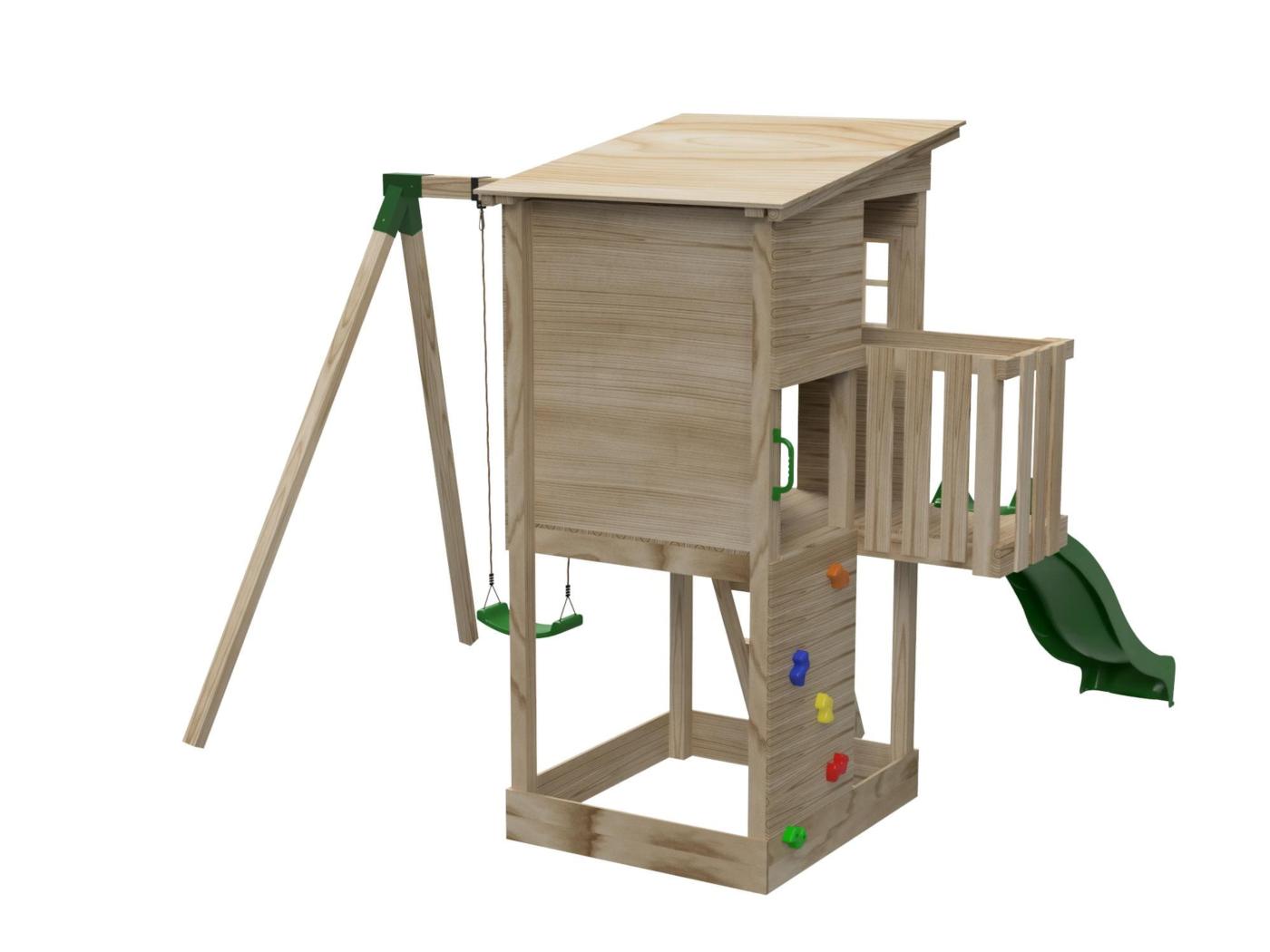 Parque infantil MASGAMES TAGA 2025 + Pared de escalada + Columpio