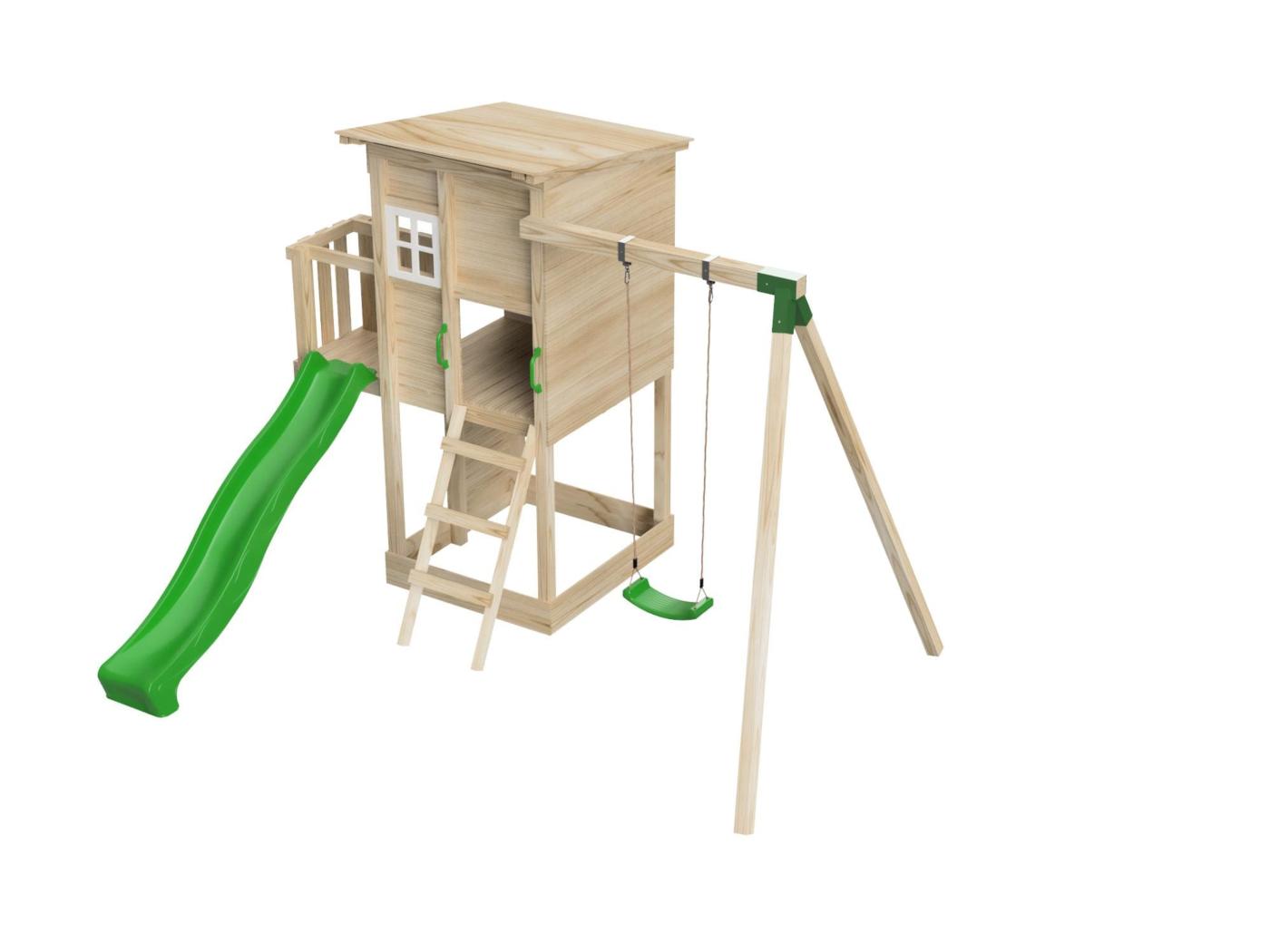 Parque infantil MASGAMES TAGA 2025 + Pared de escalada + Columpio