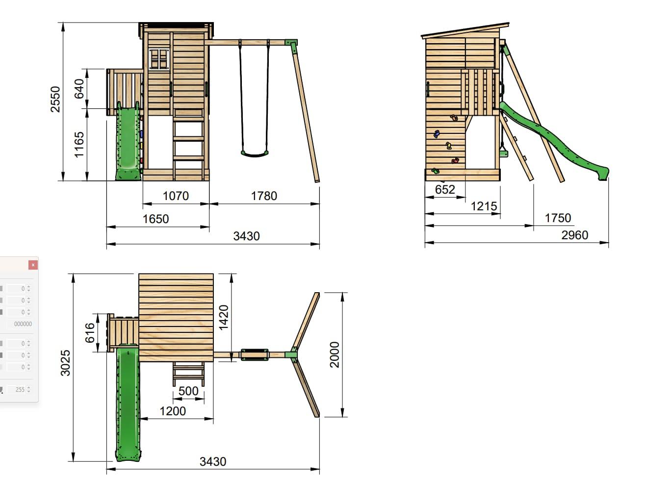 Parque infantil MASGAMES TAGA 2025 + Pared de escalada + Columpio